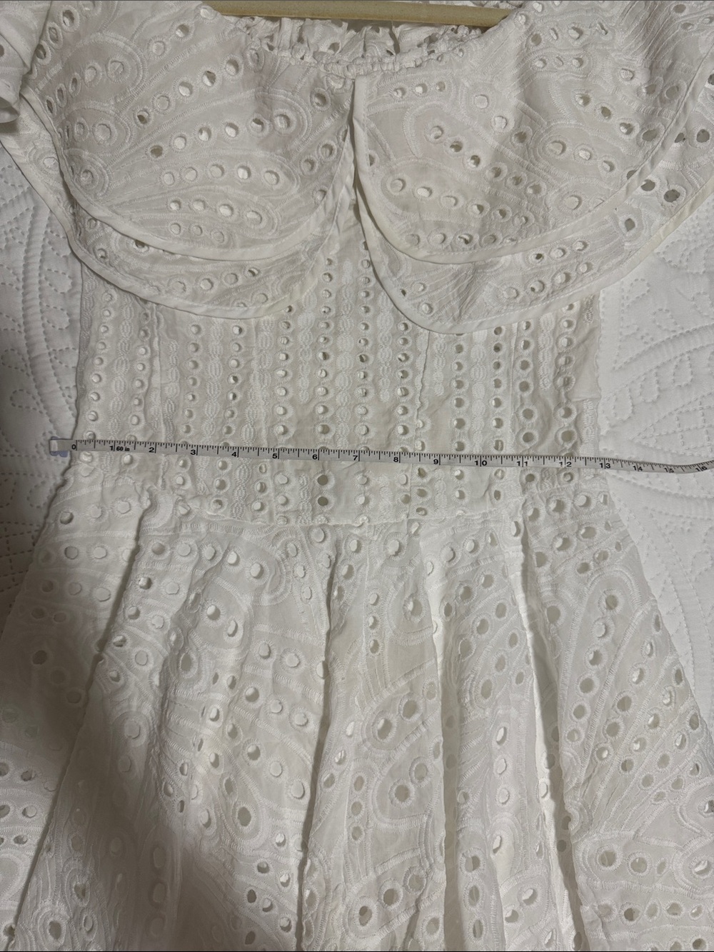 White Eyelet Ruffle Dress - Picture 4 of 4